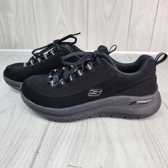 Arch Fit Skechers Women's 7.5 Sneakers Black Air-Cooled SN 150062 - Picture 3 of 11